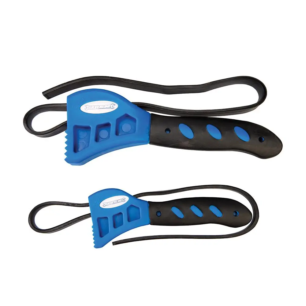 Silverline 2 Piece Rubber Strap Wrenches 500 + 600mm Multi-Purpose Garage - Image 3