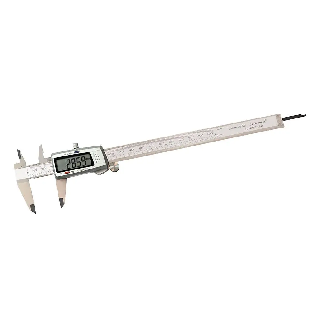 Silverline 200mm Expert Digital Vernier Caliper Metric Imperial Measuring - Image 4