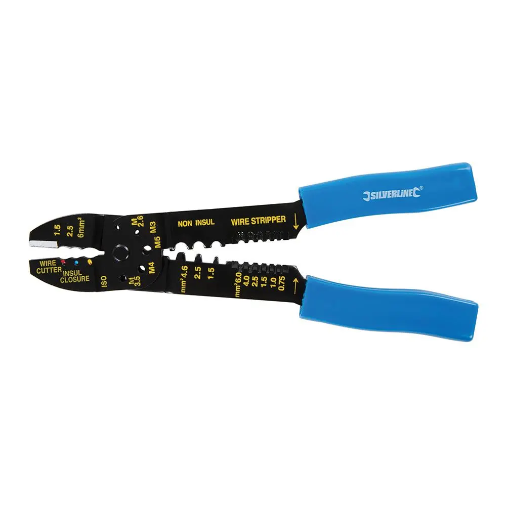 Silverline 230mm Crimping & Stripping Pliers Insulated Terminals - Image 2