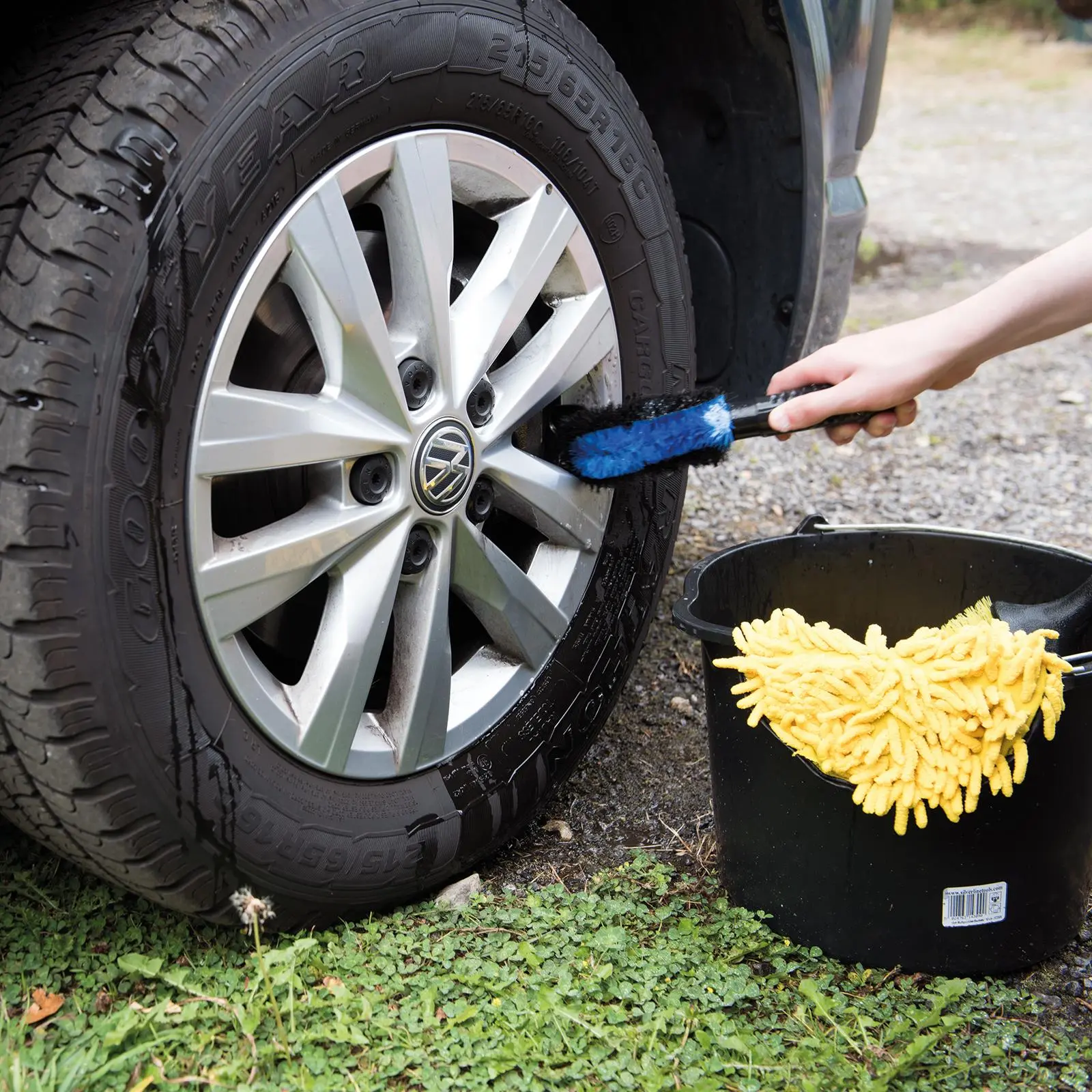 Silverline 250mm Wheel Cleaning Brush Steel Alloy Car Van Auto Valet - Image 3