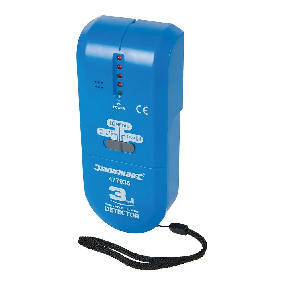 Silverline 3 in 1 Detector Volt Stud Metal Live AC Wire Joist Tester - Image 2
