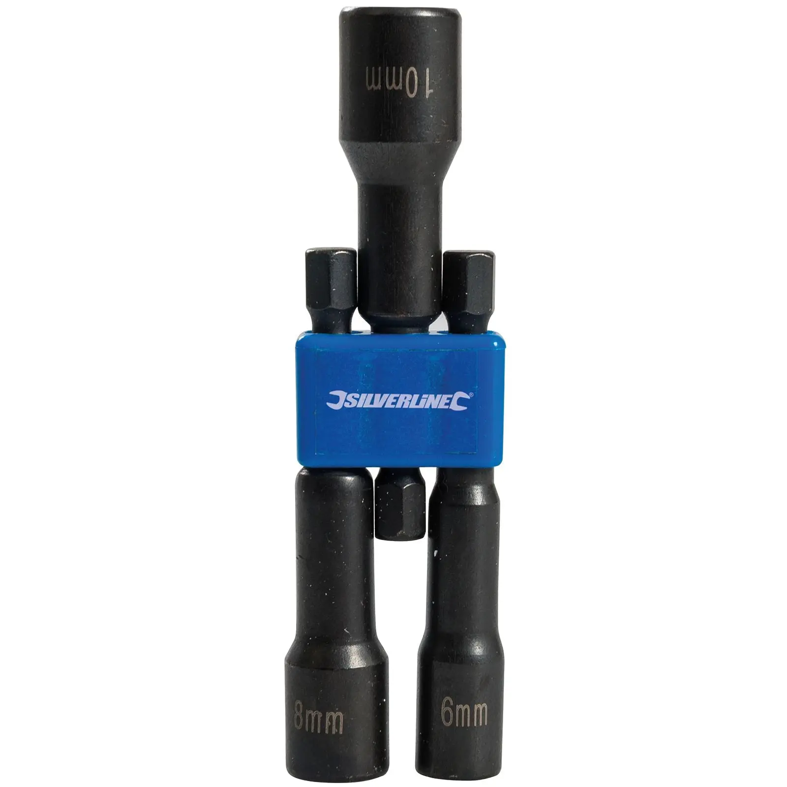 Silverline 3 Piece Metric Magnetic Nut Driver Set 6-10mm Hex Drive Drill Socket - Image 2