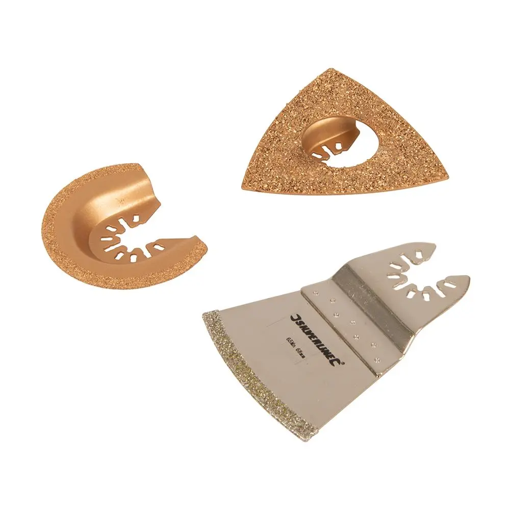 Silverline 3 Piece Multi-Cutter Ceramic Blade Set Cutting Griding Concrete - Image 3