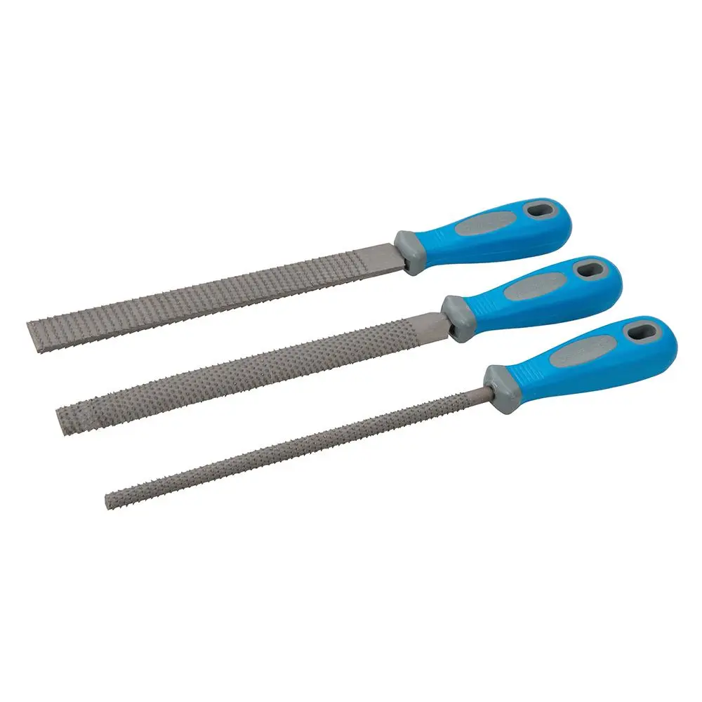 Silverline 3 Piece Rasp File Set Flat Half-Round & Round Wood Hardened - Image 2