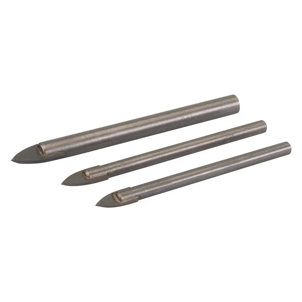 Silverline 3 Piece Tile & Glass Drill Bit Set 5, 6 & 8mm Ceramic Bathroom Kitchen