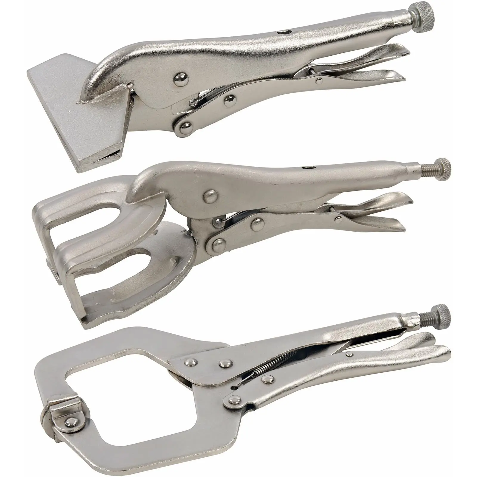 Silverline 3 Piece Welding Clamp Set Welders Metal C-Clamp Adjustable