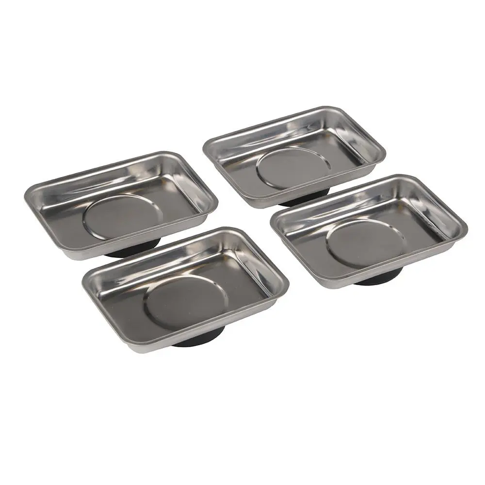 Silverline 4 Piece Magnetic Tray Set 95 x 65mm Fixings Storage Garage Auto