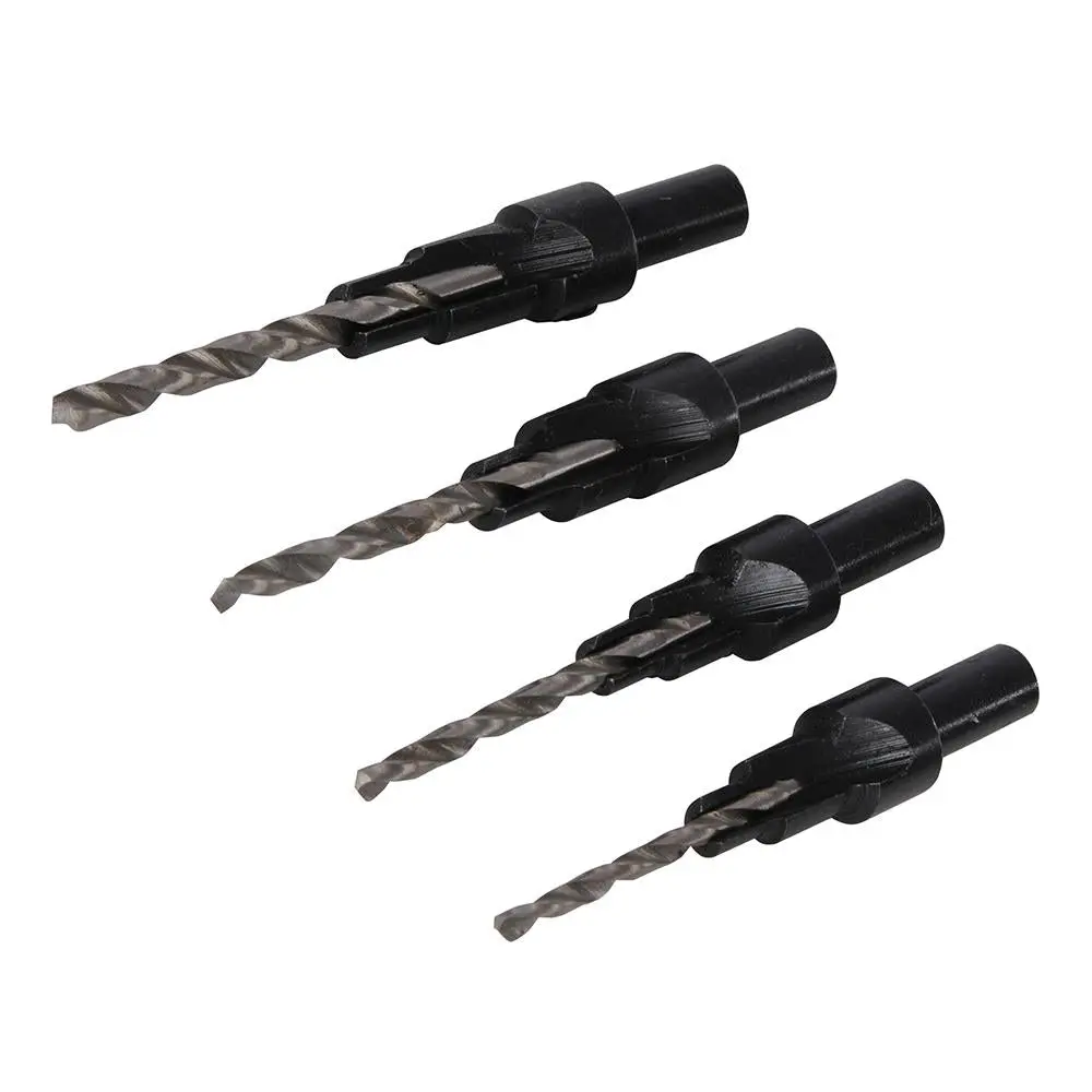 Silverline 4 Piece Screw Sink Set Pilot Clearance Countersink HSS Hole Digger - Image 2