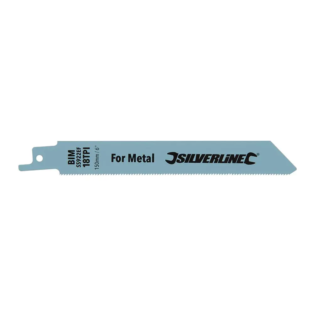 Silverline 5 Piece 150mm Recipro Saw Blades 18TPI Fine Metal Cutting - Image 2
