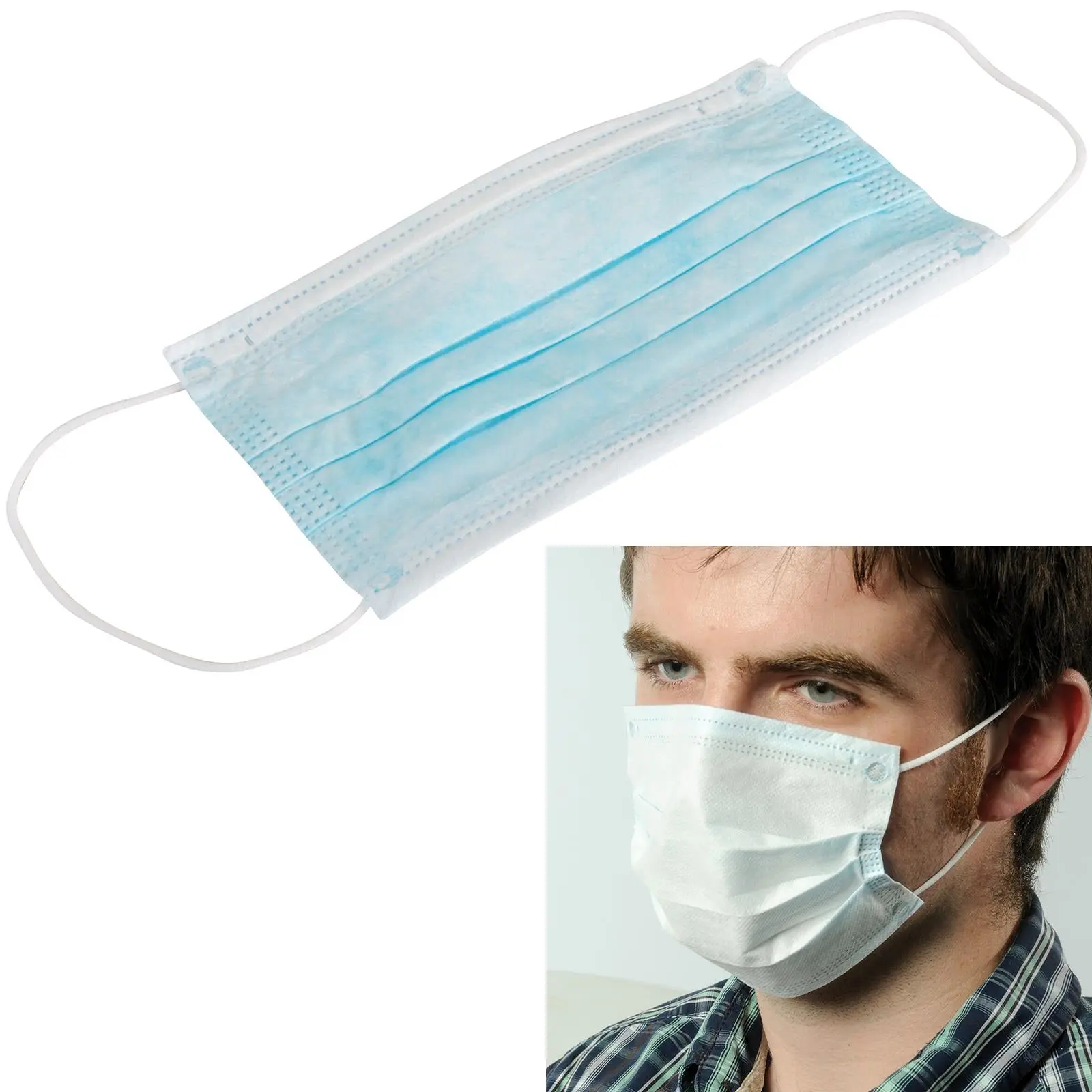 Silverline 50 Pack 3 Ply Disposable Face Masks Dental Nail Salon Surgical Dust - Image 4