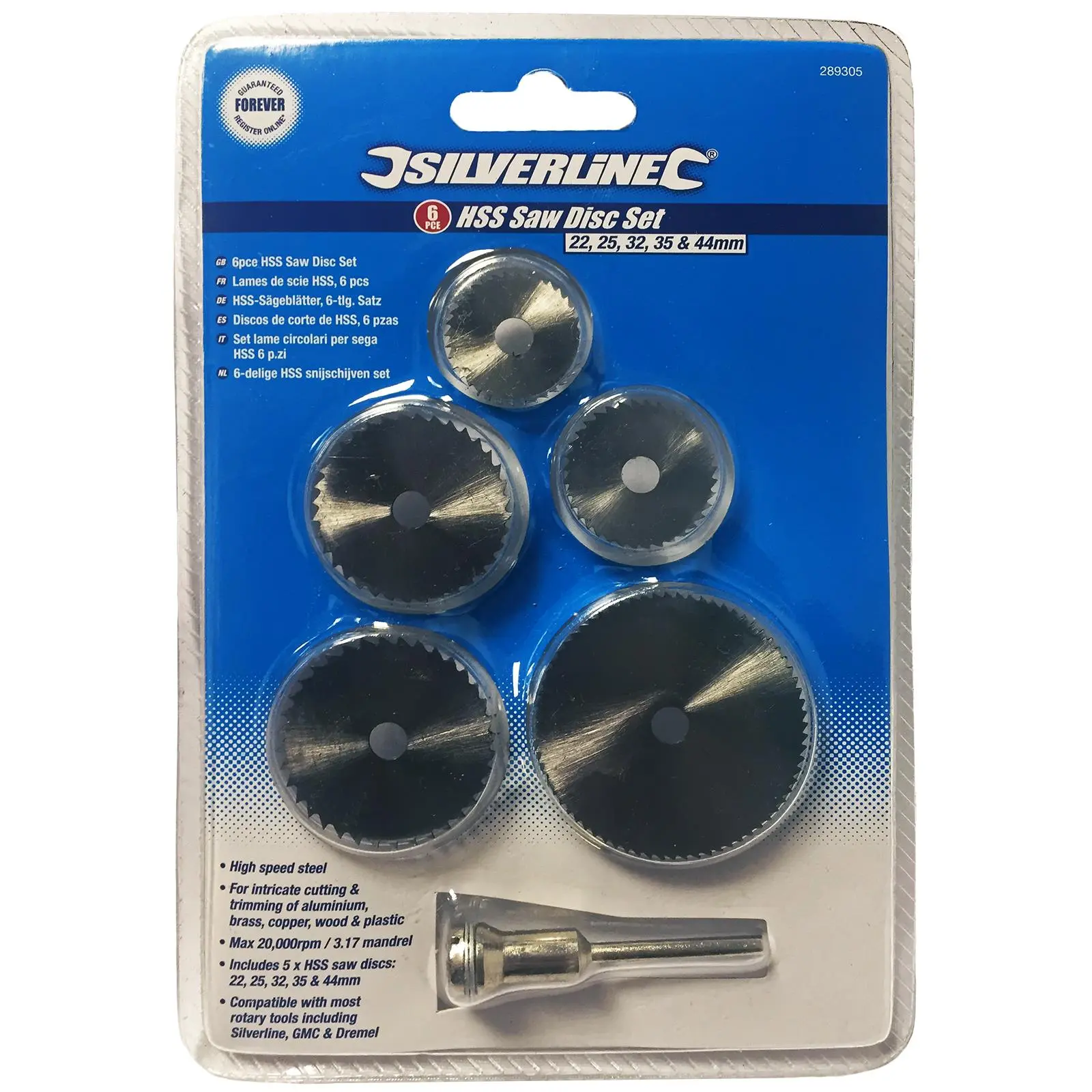 Silverline 6 Piece HSS Saw Disc Set Brass Copper Wood Plastic Rotary Cutting Kit - Image 7
