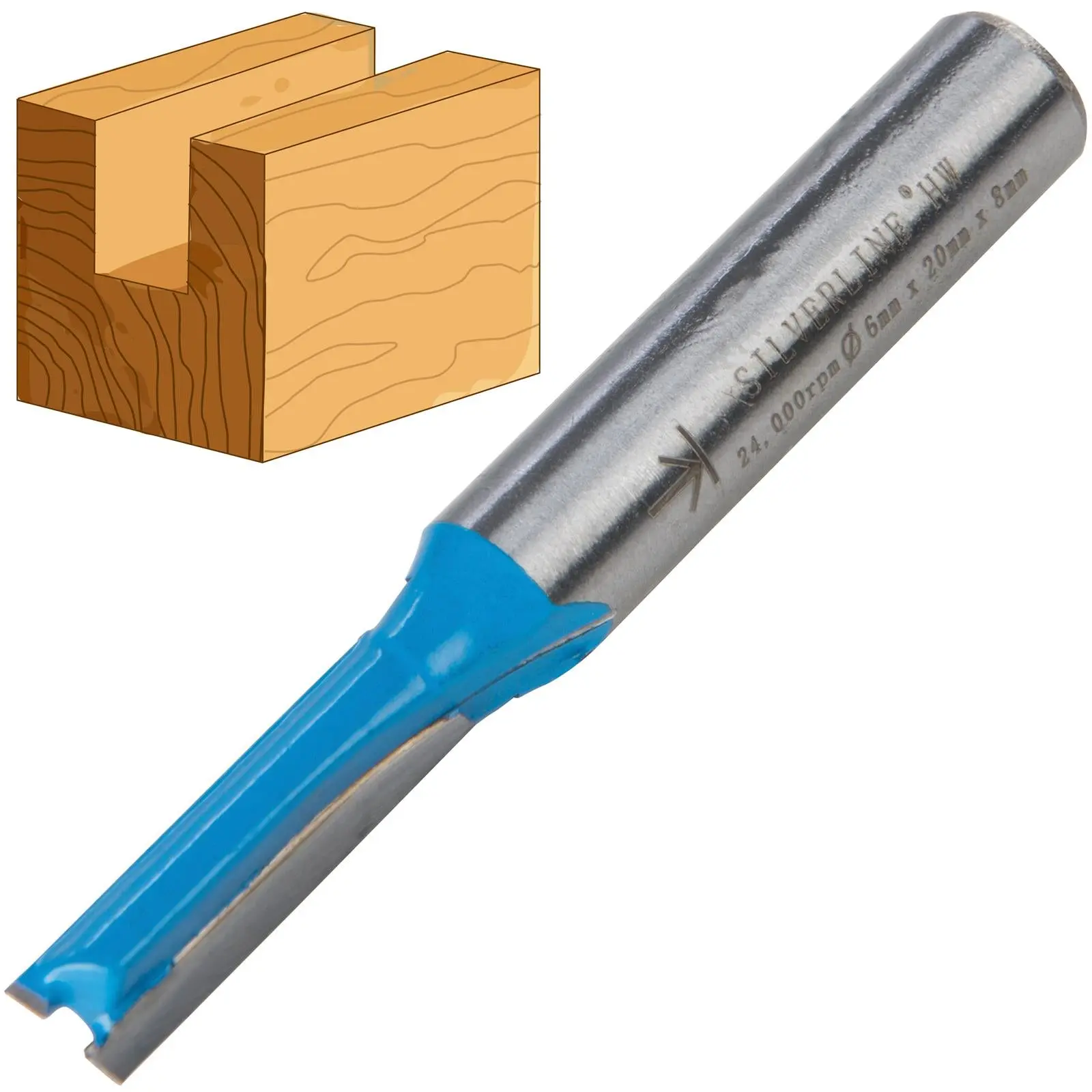 Silverline 8mm Shank Straight Metric Router Bits Cutters - Image 18