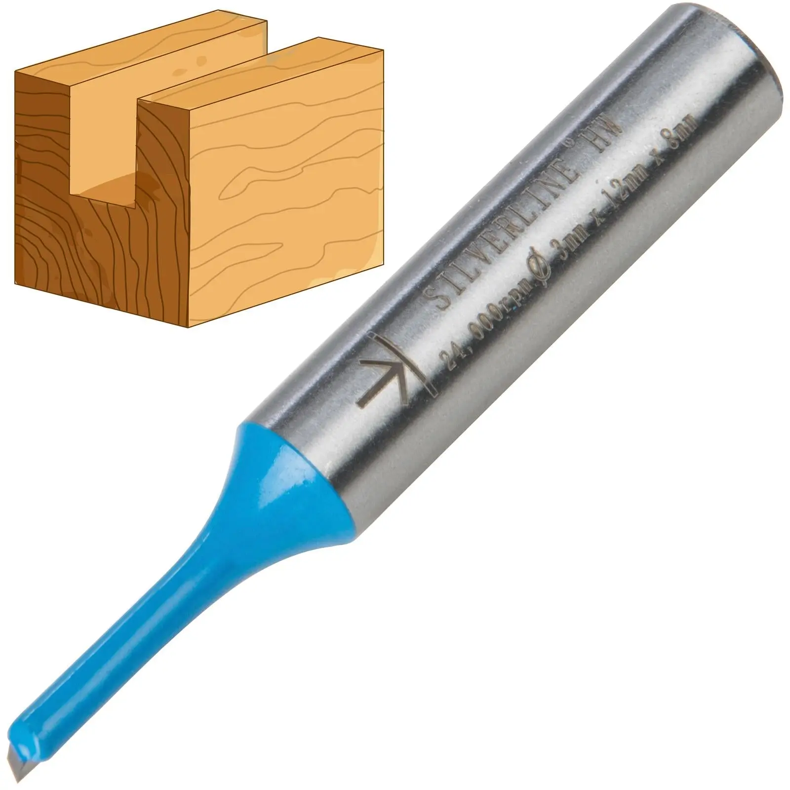 Silverline 8mm Shank Straight Metric Router Bits Cutters - Image 27