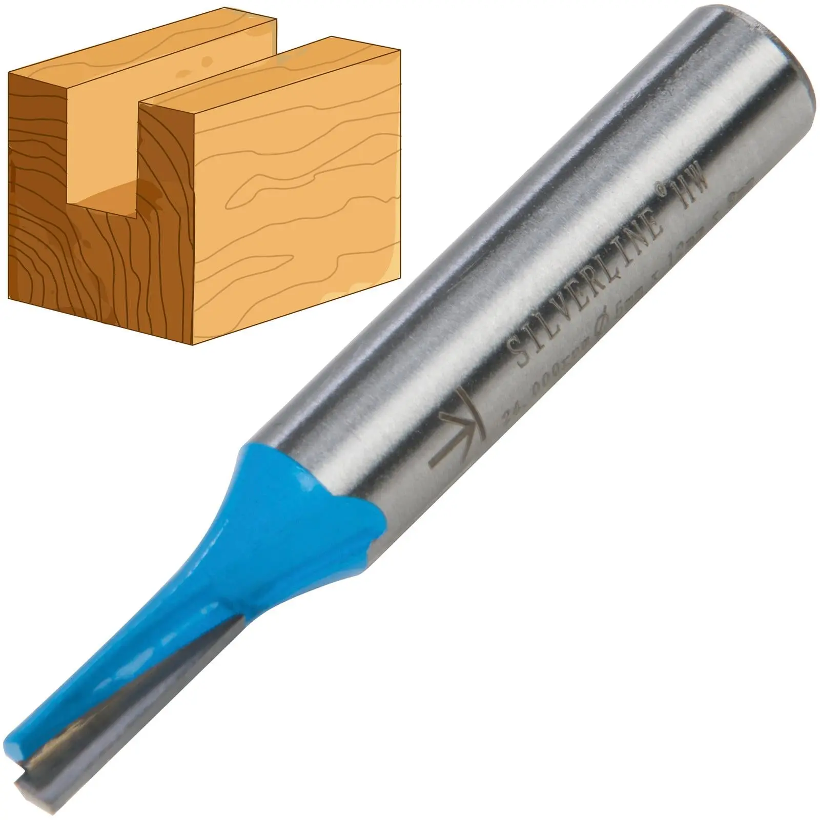 Silverline 8mm Shank Straight Metric Router Bits Cutters - Image 7