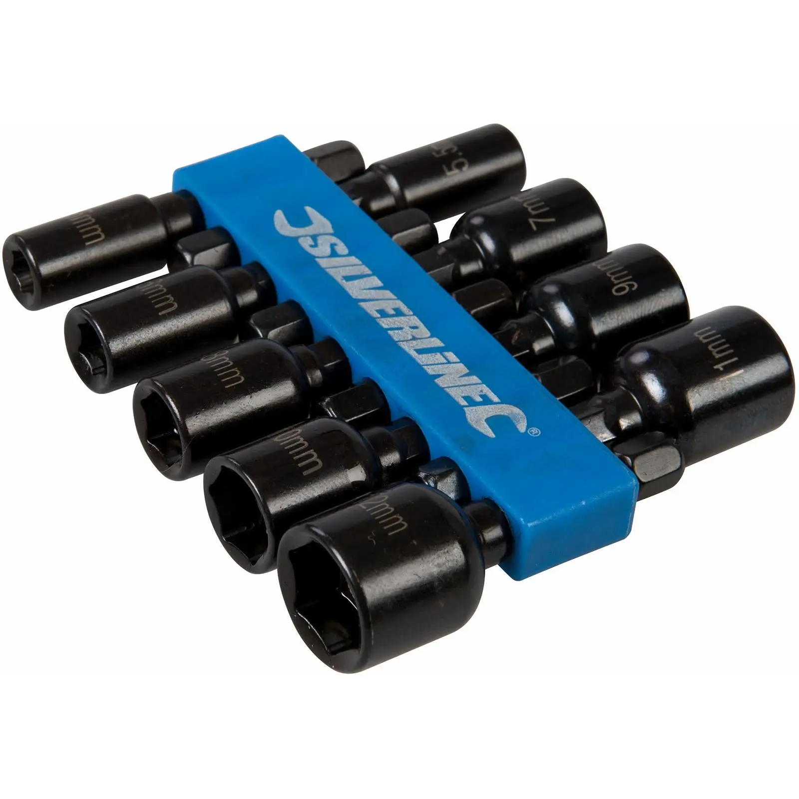 Silverline 9 Piece Metric Magnetic Nut Driver Set 5-12mm Metric Hex Drill Socket Adaptor - Image 6