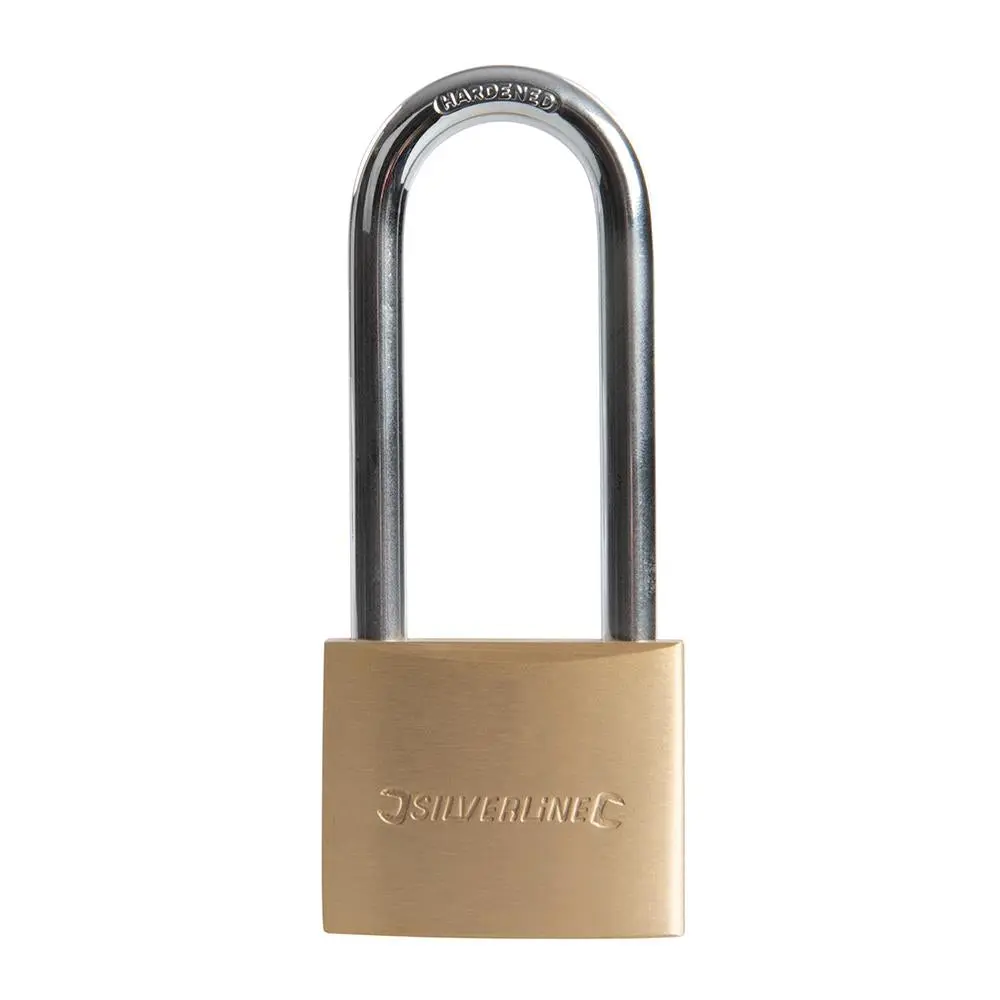 Silverline Brass Padlock Long Shackle 50mm MSS04L - Image 3