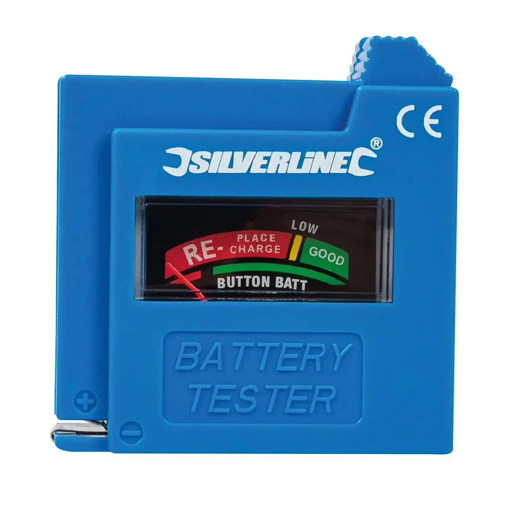 Silverline Compact Battery Tester 1.5/9V, AAA, AA, D, C Charge Level Display