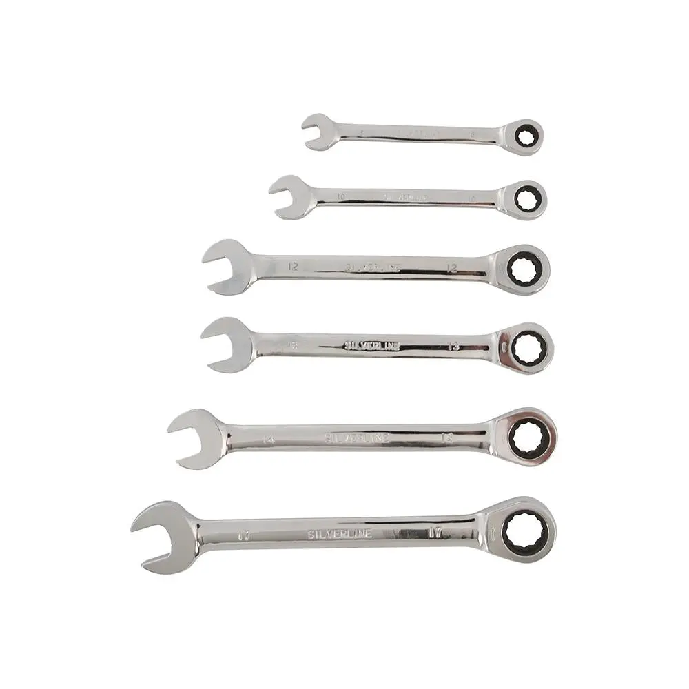 Silverline Fixed Head Ratchet Spanner Set 6pce 8 - 17mm 633788 - Image 3