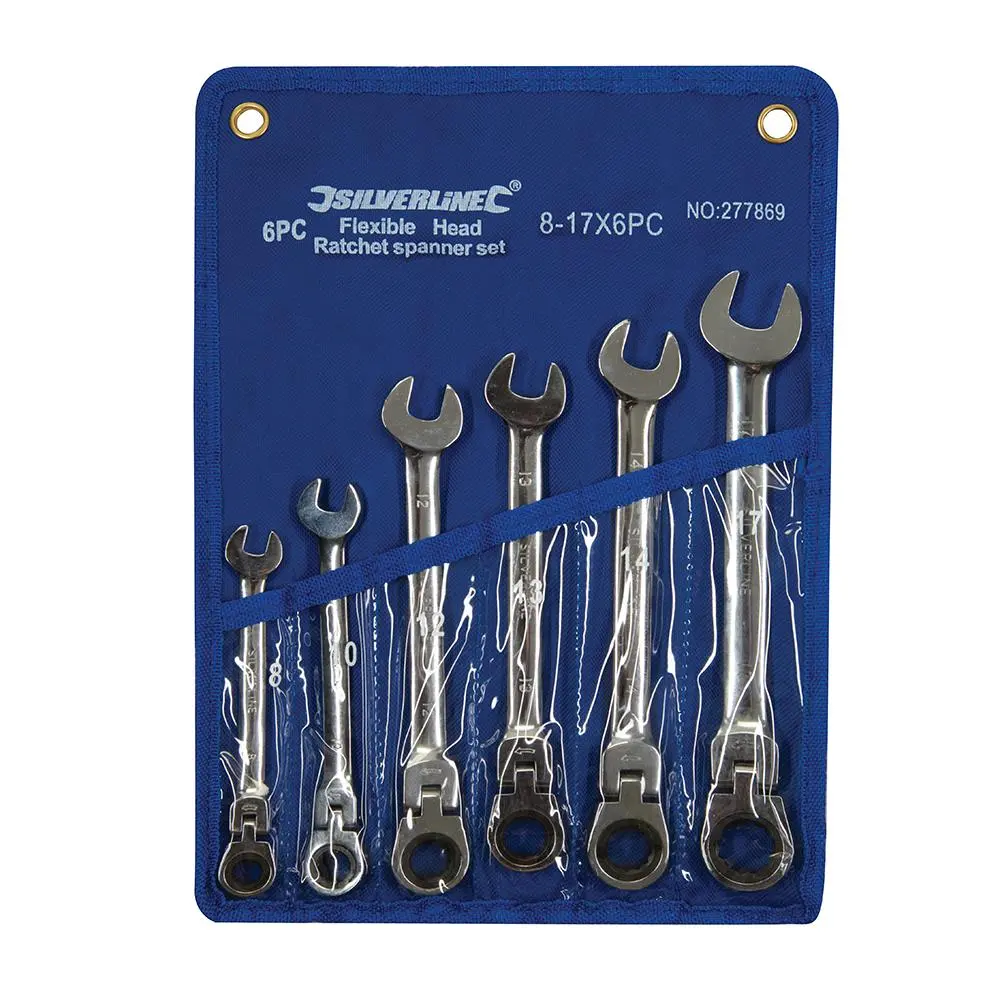 Silverline Flexible Head Ratchet Spanner Set 6pce 8 - 17mm 277869 - Image 2