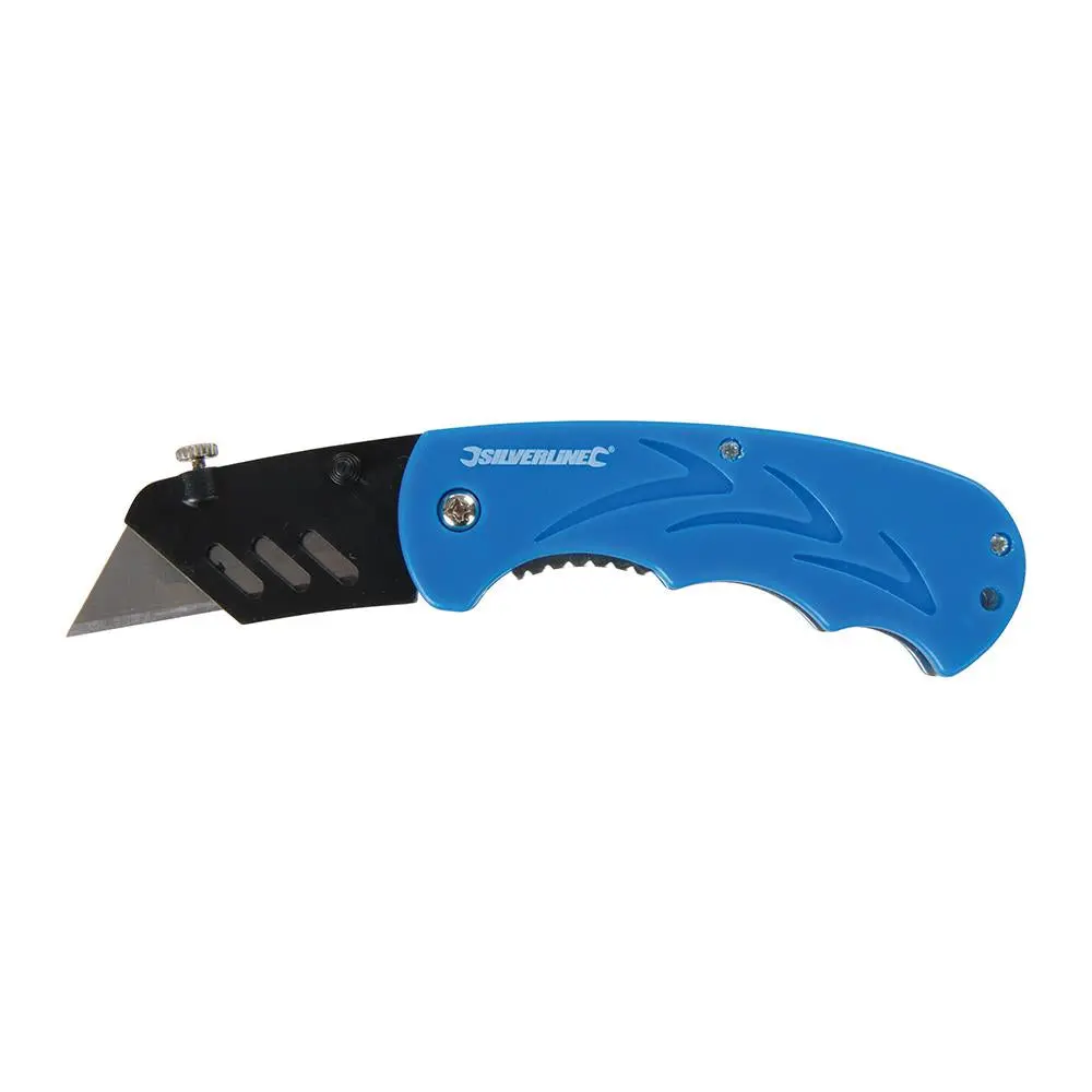 Silverline Folding Utility Knife 160mm 373728 - Image 4