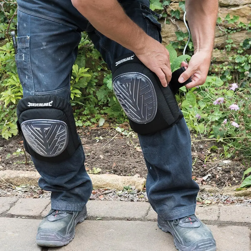Silverline Hard Cap Gel Knee Pads Adjustable 633711 - Image 2