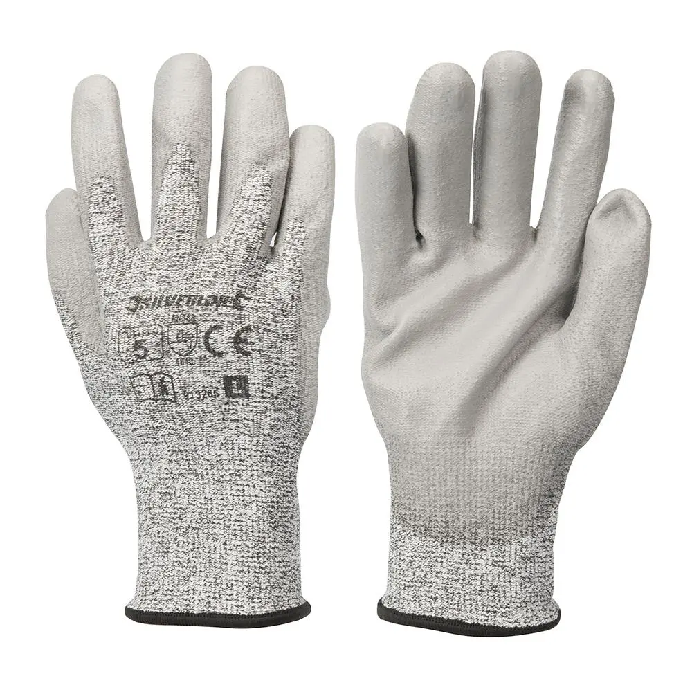 Silverline Large CUT 5 Gloves Kevlar Abrasion Tear Puncture Safety Work Builders