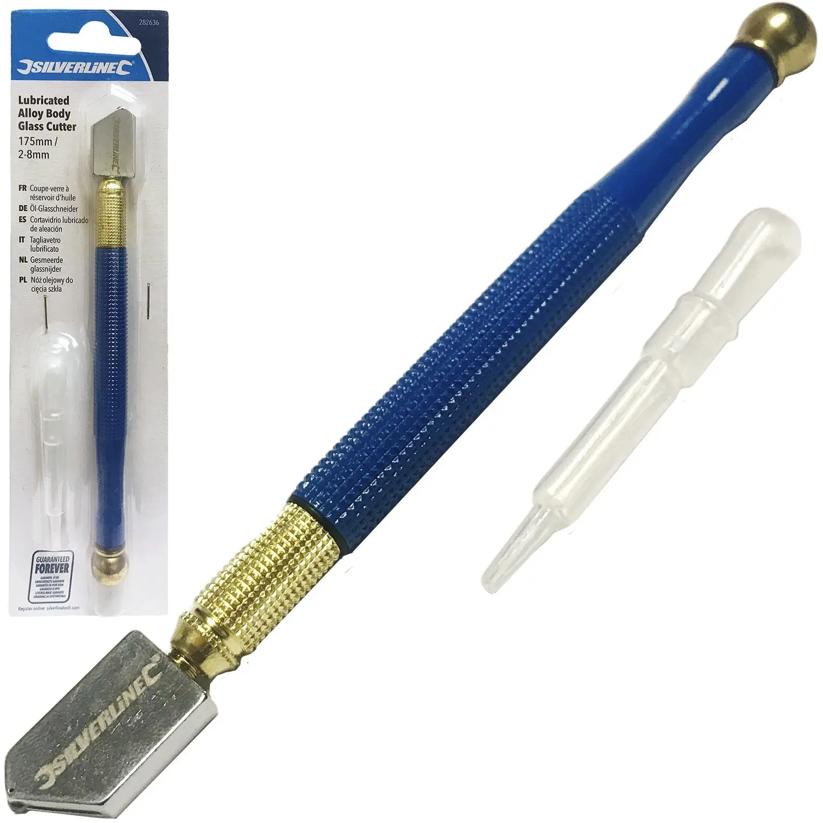 Silverline Lubricated Glass Cutter Oil Reservoir Tungsten Carbide Mirror - Image 4
