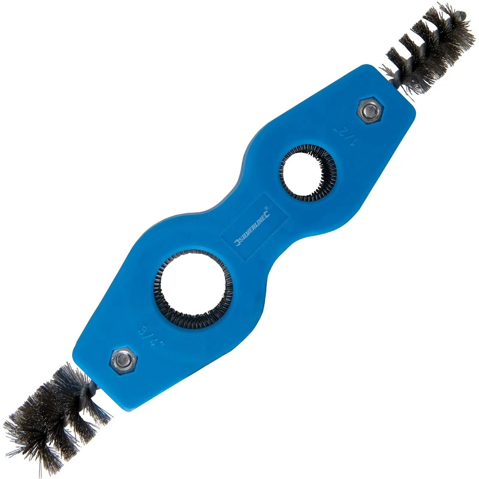 Silverline Pipe Cleaner & Deburrer 15 & 22mm Copper Carbon Steel Brushes - Image 2