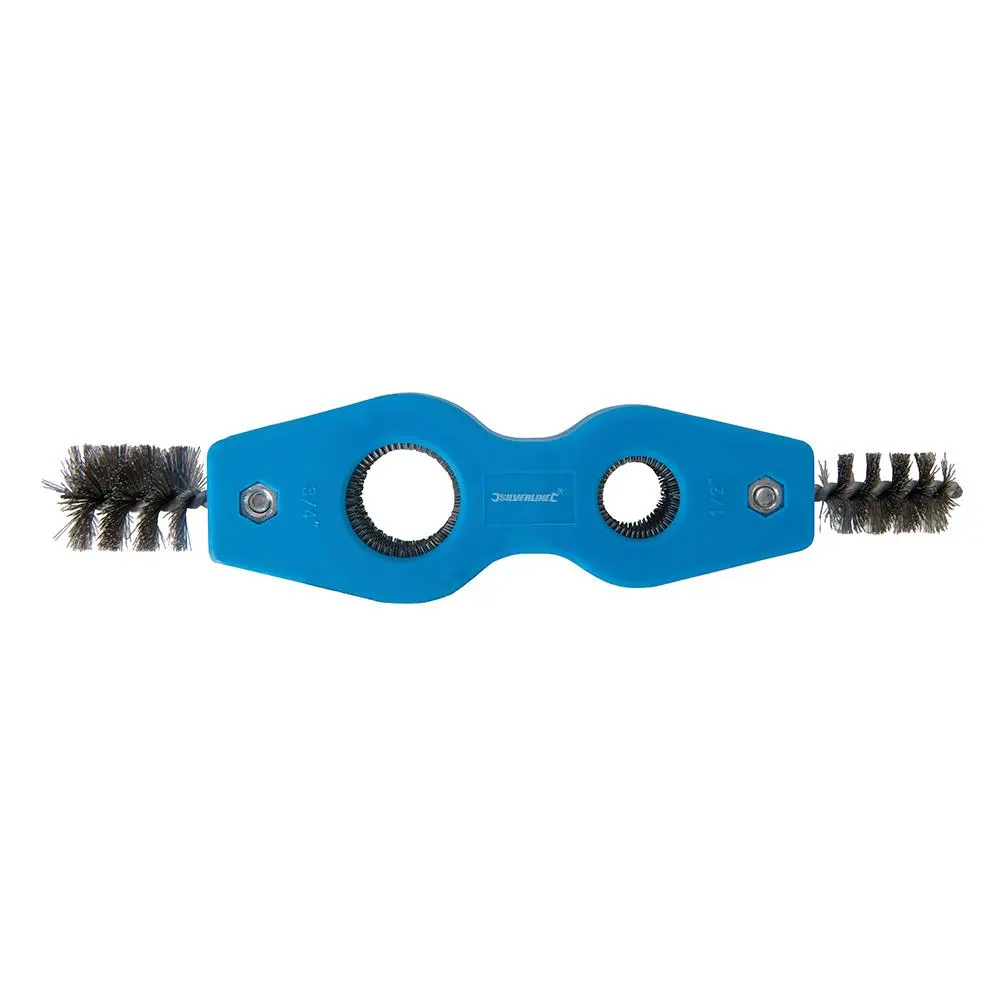 Silverline Pipe Cleaner & Deburrer 15 & 22mm Copper Carbon Steel Brushes - Image 5