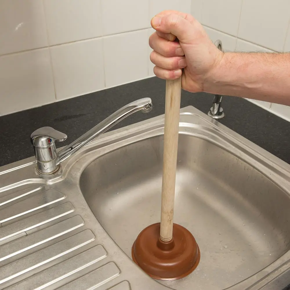 Silverline Sink Plunger 140 x 22mm Toilet Bath Shower Drain Pipe Unblocker