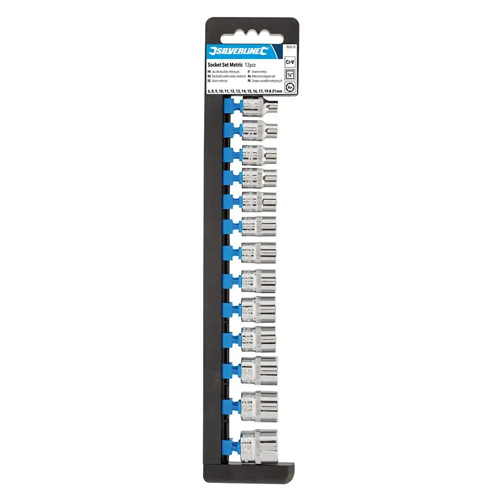 Silverline Socket Set 3/8" Drive 6pt Metric 13pce 6 - 21mm 868518 - Image 2