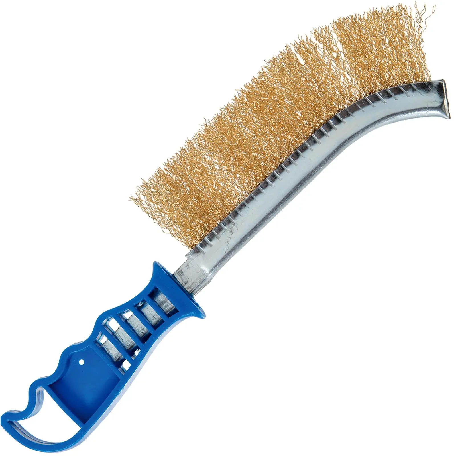 Silverline Steel Brass Wire Bristle Brush 2 Pack 240mm Paint Rust Metal Cleaning - Image 3