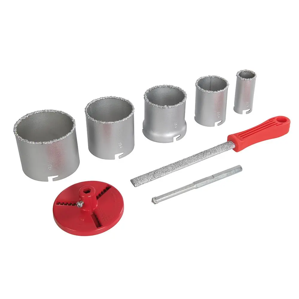 Silverline Tungsten Grit Holesaw Kit 8pce 33 - 83mm Dia 633621