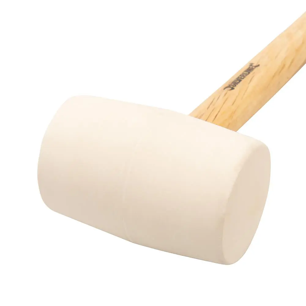 Silverline White Rubber Mallet Hammer with Hardwood Shaft - Image 5
