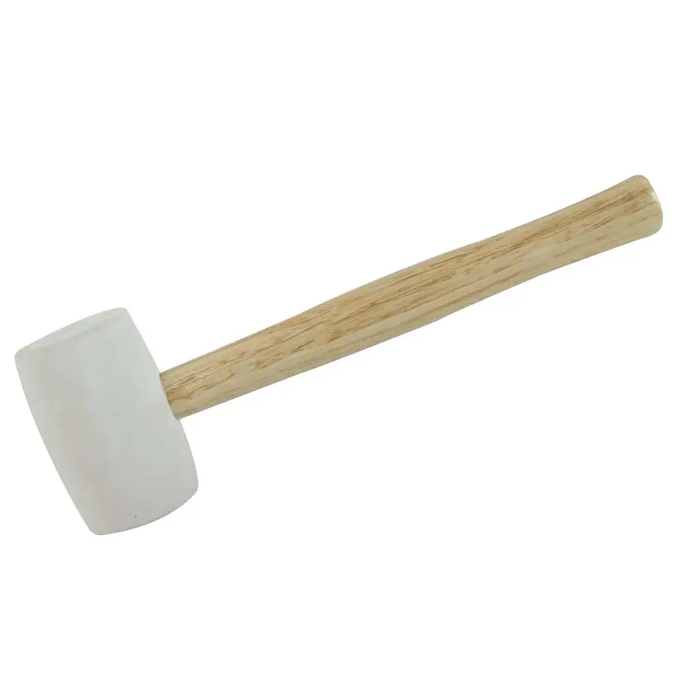 Silverline White Rubber Mallet Hammer with Hardwood Shaft - Image 8