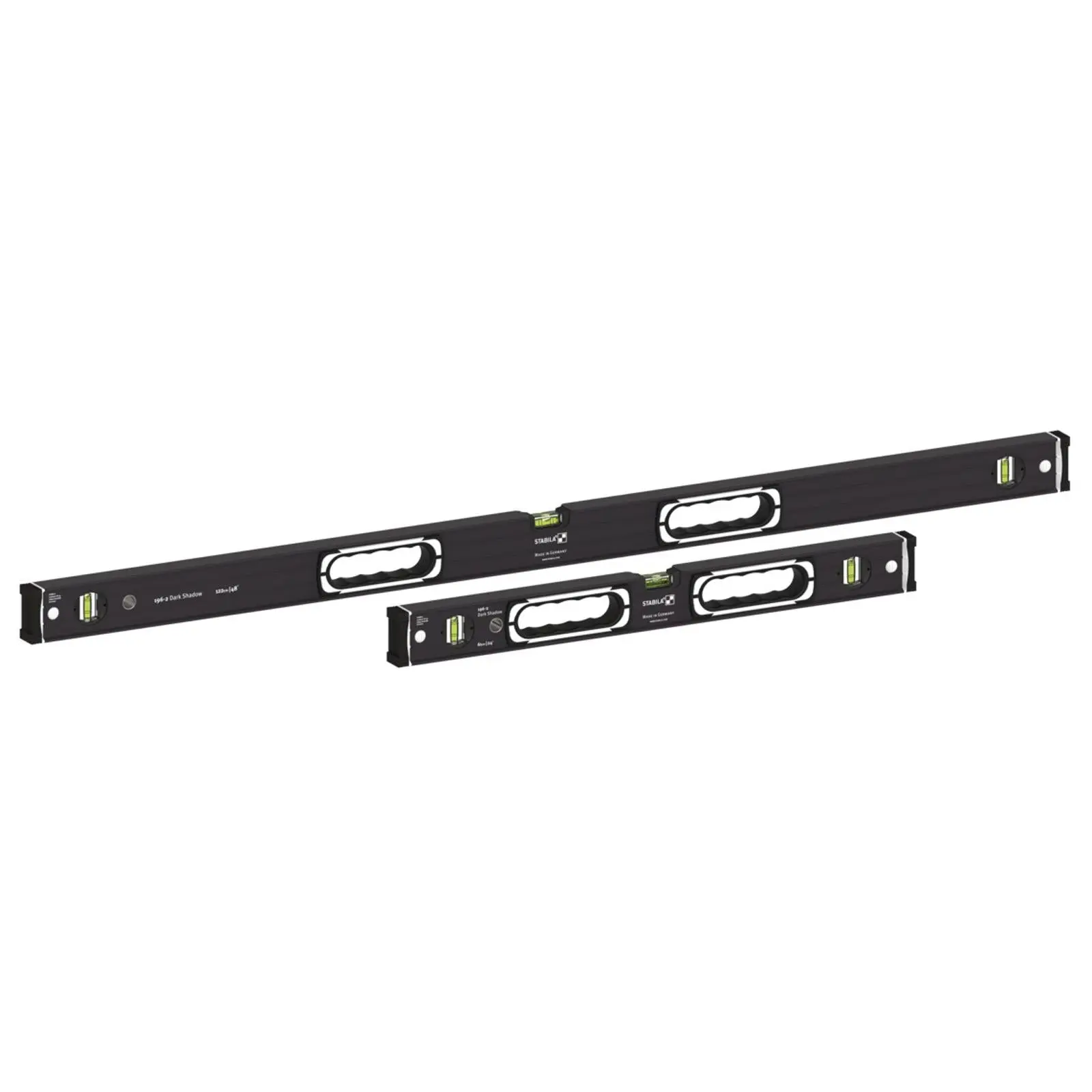 STABILA Dark Shadow Type 196-2 Spirit Level Set Twin Pack 61cm 122cm Limited Edition 20053 - Image 3