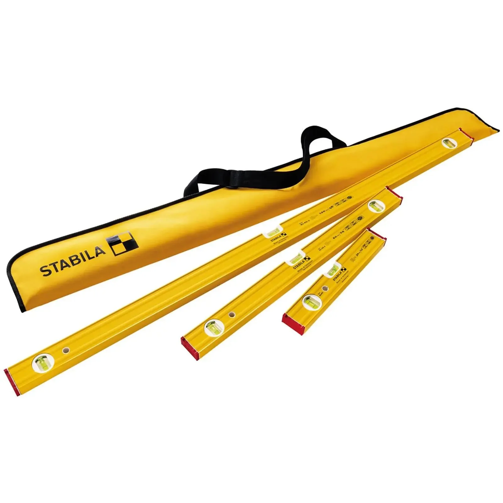 STABILA PRO SET 80 AS Spirit Level Set 30cm 60cm 120cm Levels in Case 19714 - Image 3