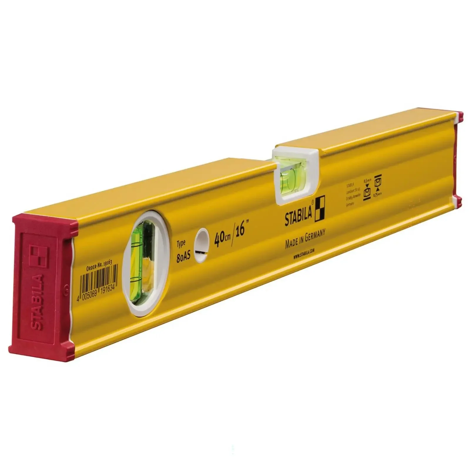 STABILA Type 80 AS Spirit Level Set 5 Piece with Level Bag (20cm, 40cm, 60mm, 90cm, 120cm) - Image 3