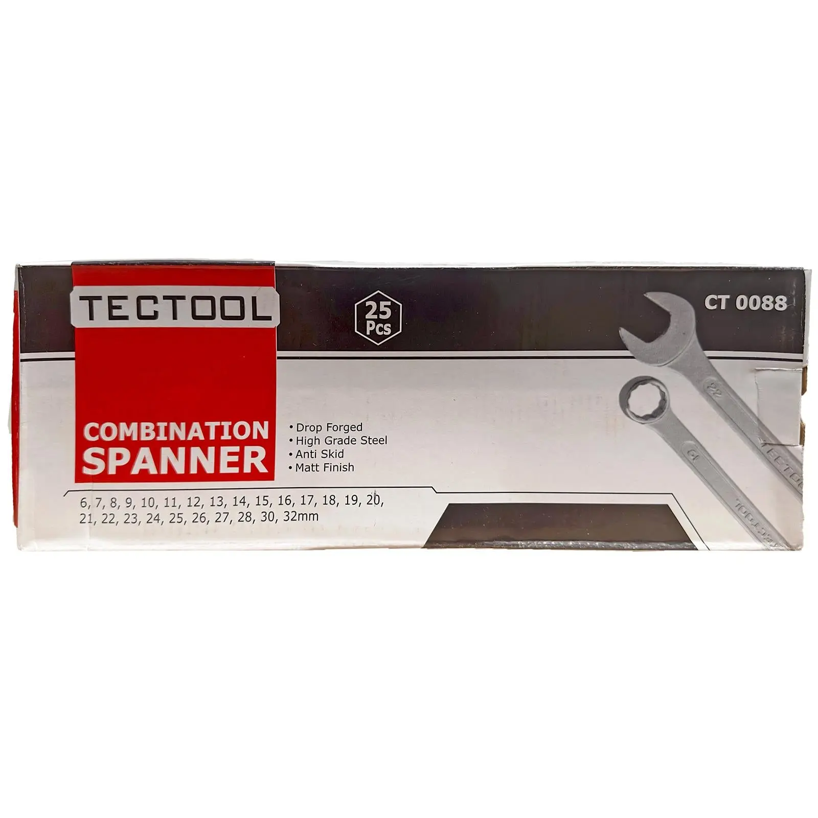 TECTOOL Combination Spanner Set Metric Combo Open End Ring Garage Tool Set 25pc - Image 2