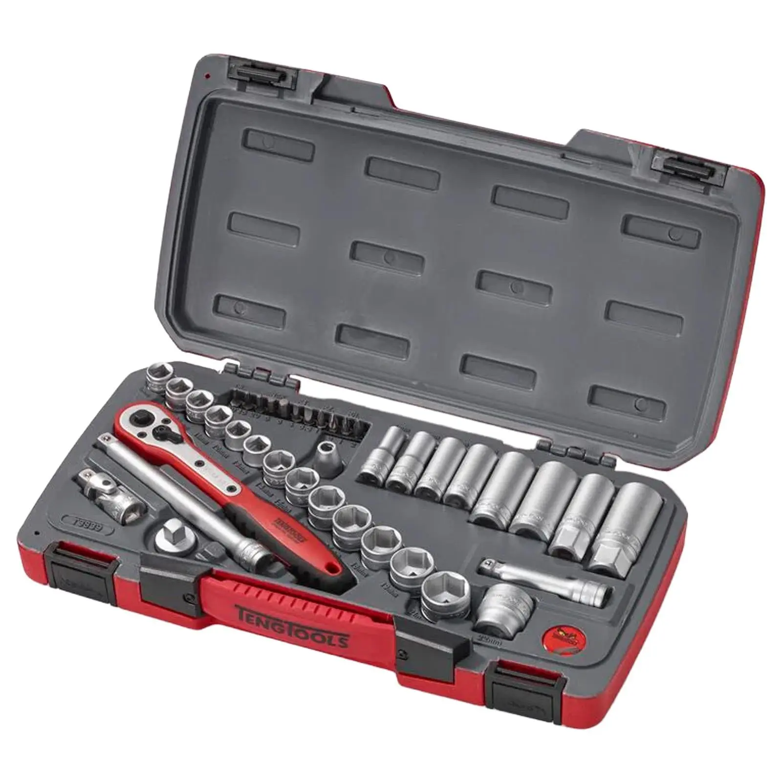 Teng Tools 3/8" Drive Socket Set 6 Point MECCA PRO 39 Pieces in Case T3839