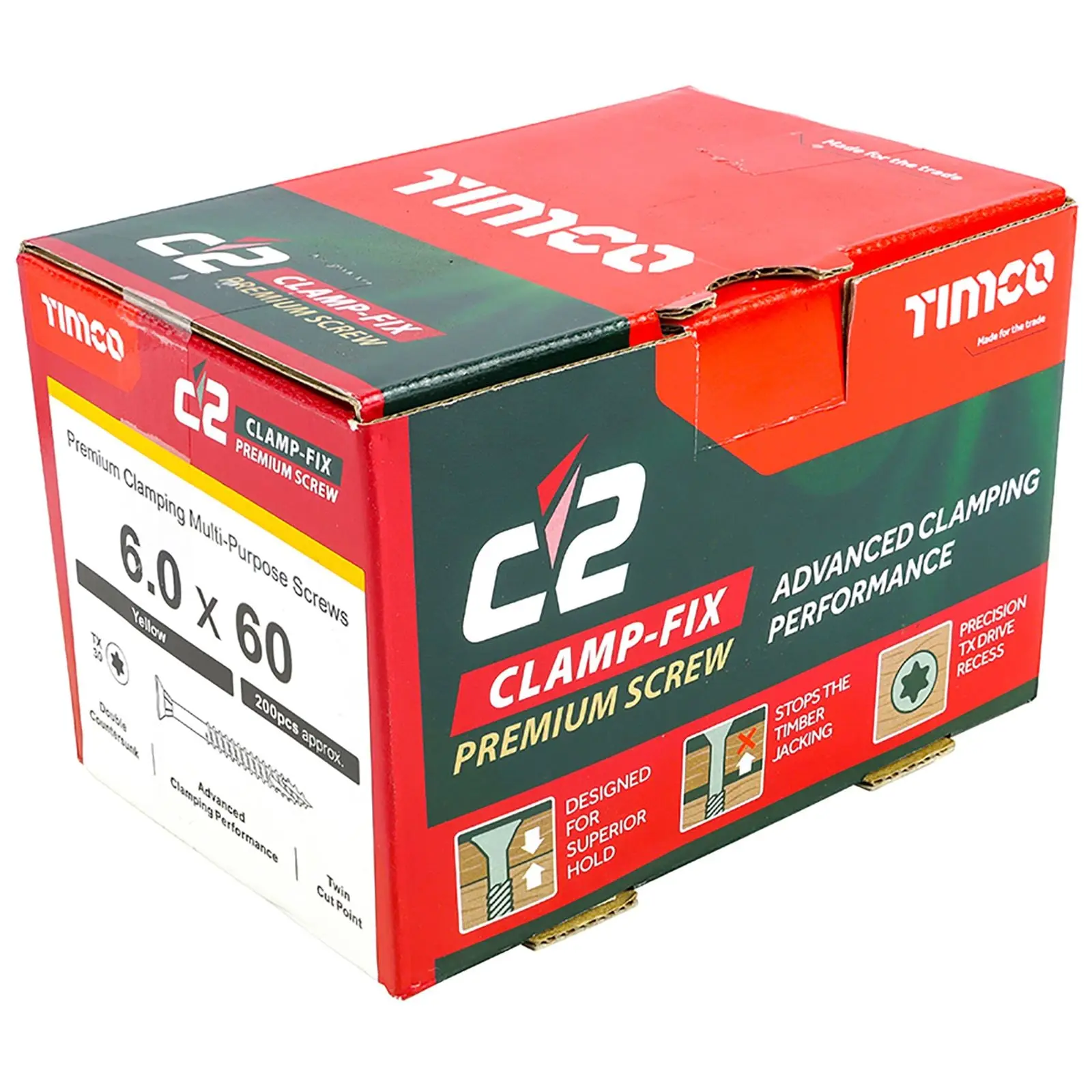 TIMCO C2 Clamp Fix Torx Premium Wood Screws Boxed Double Countersunk - Image 3