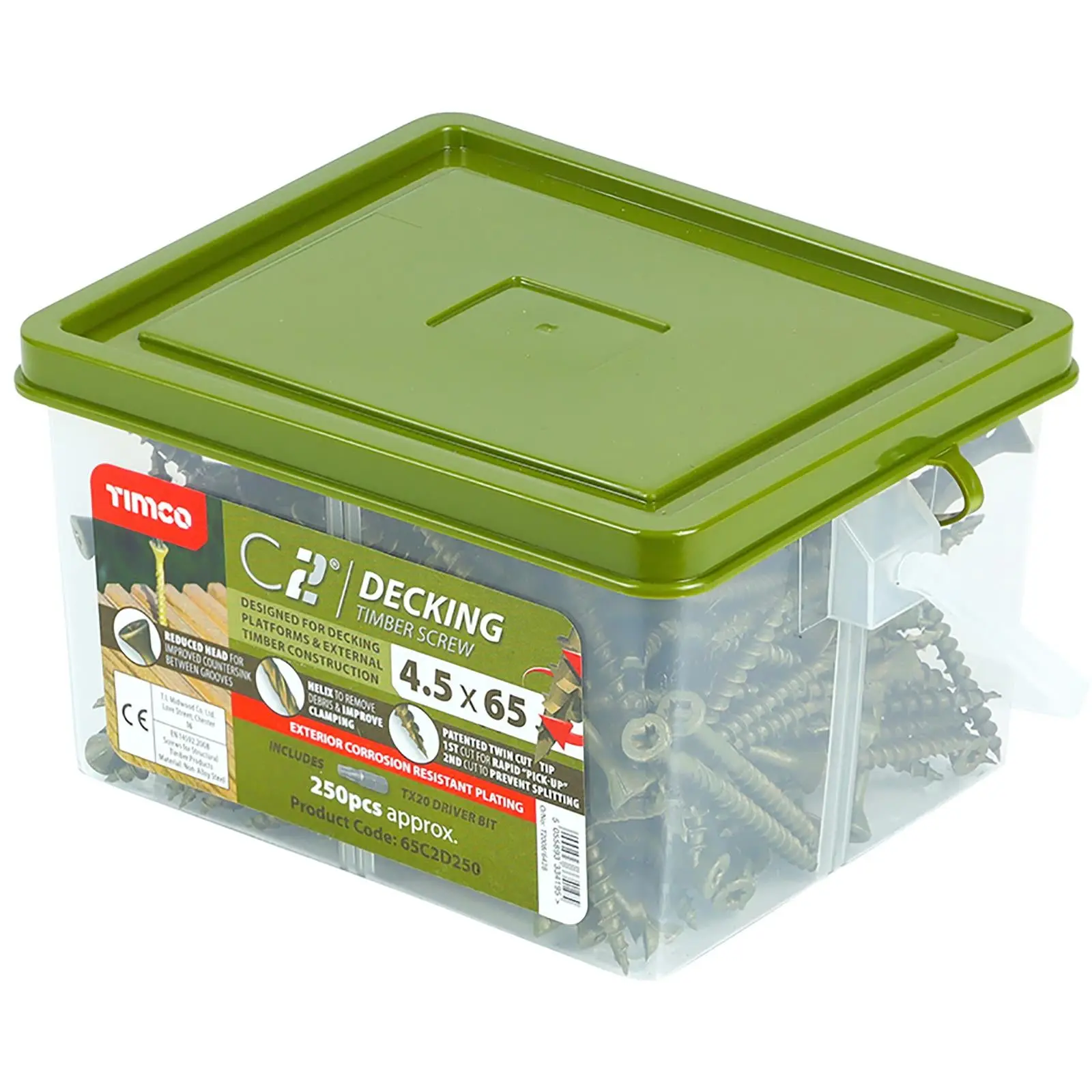 TIMCO C2 Deck Fix Premium Decking Screws Torx Exterior Green Timber Construction - Image 3