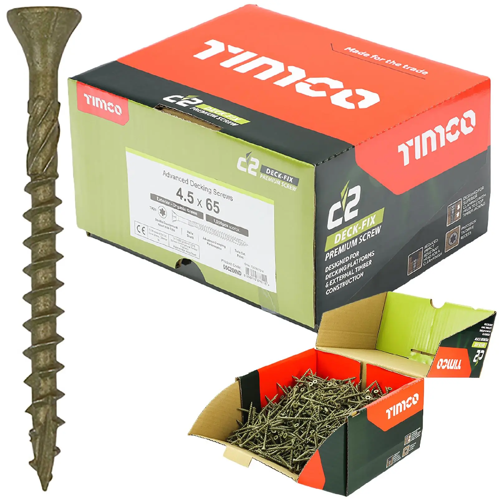 TIMCO C2 Deck Fix Premium Decking Screws Torx Exterior Green Timber Construction - Image 9