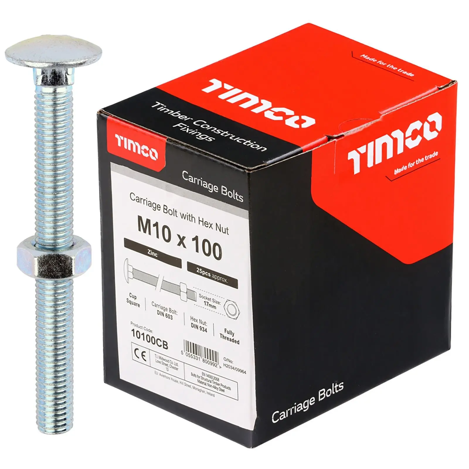 TIMCO Carriage Bolts with Hex Nuts 4.8 Grade Zinc Carbon Steel Boxed M6-M16 - Choose Size - Image 20