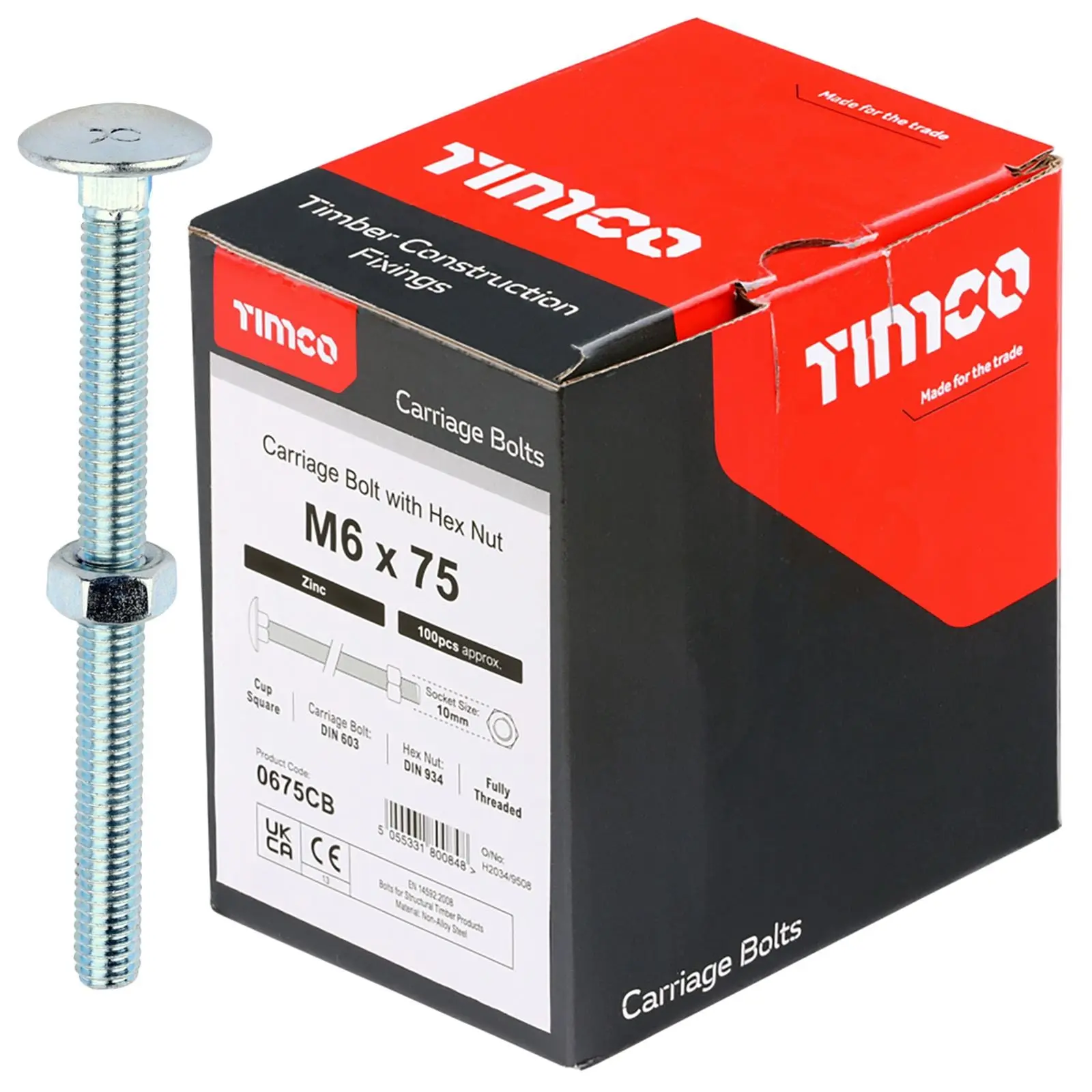 TIMCO Carriage Bolts with Hex Nuts 4.8 Grade Zinc Carbon Steel Boxed M6-M16 - Choose Size - Image 26