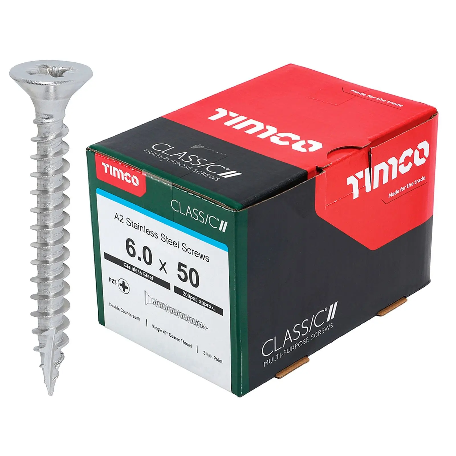 TIMCO Classic Multi Purpose Screws A2 Stainless Steel Double Countersunk Boxed - Choose Size - Image 16