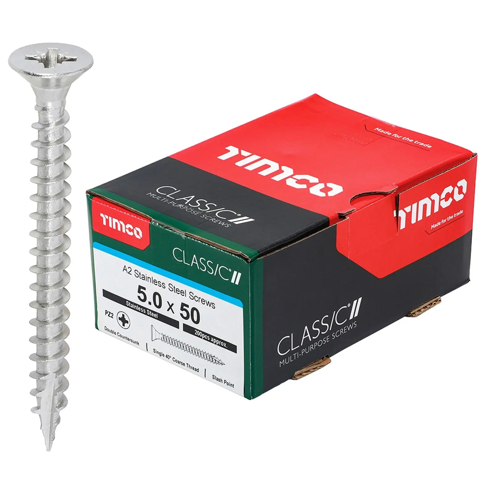 TIMCO Classic Multi Purpose Screws A2 Stainless Steel Double Countersunk Boxed - Choose Size - Image 43