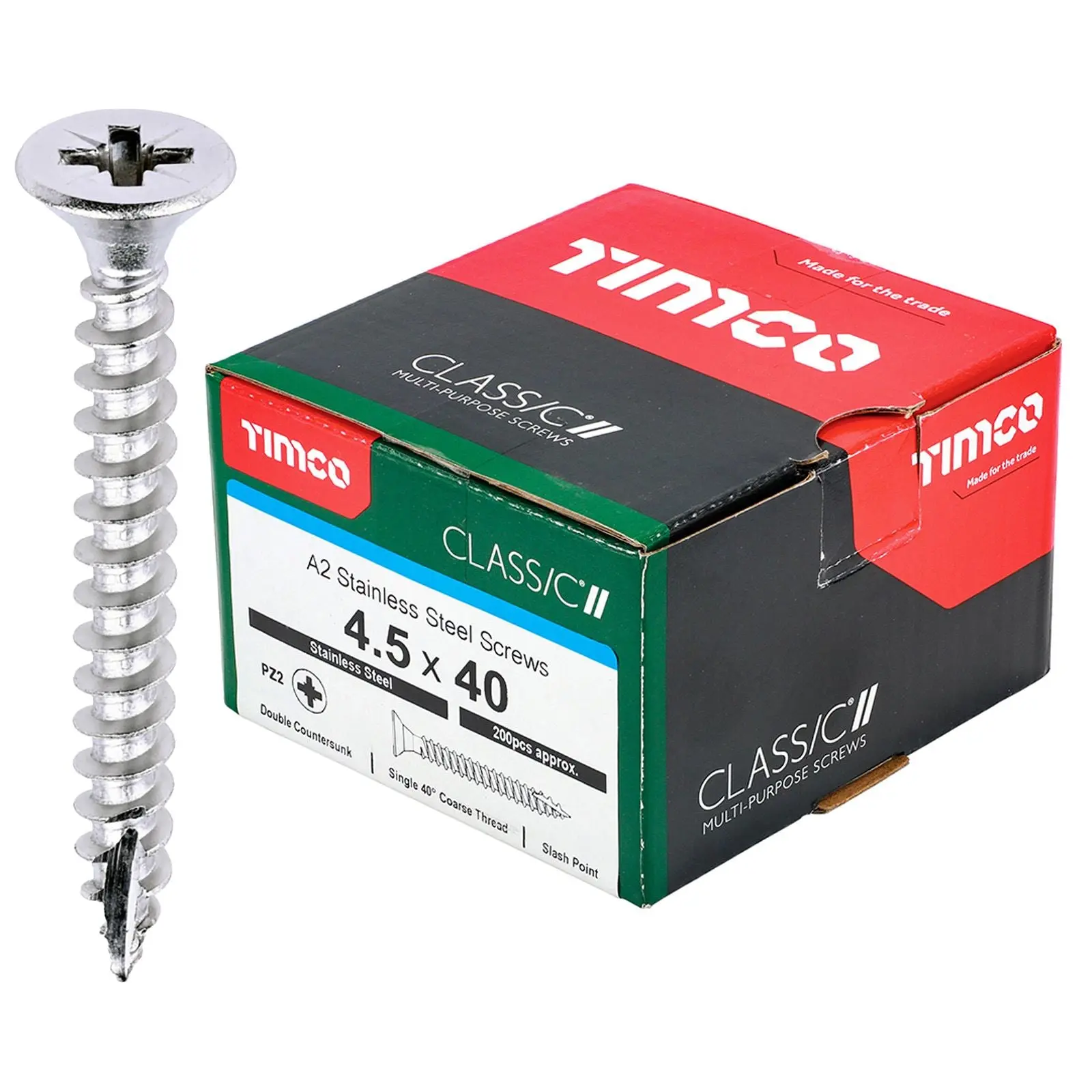 TIMCO Classic Multi Purpose Screws A2 Stainless Steel Double Countersunk Boxed - Choose Size - Image 44
