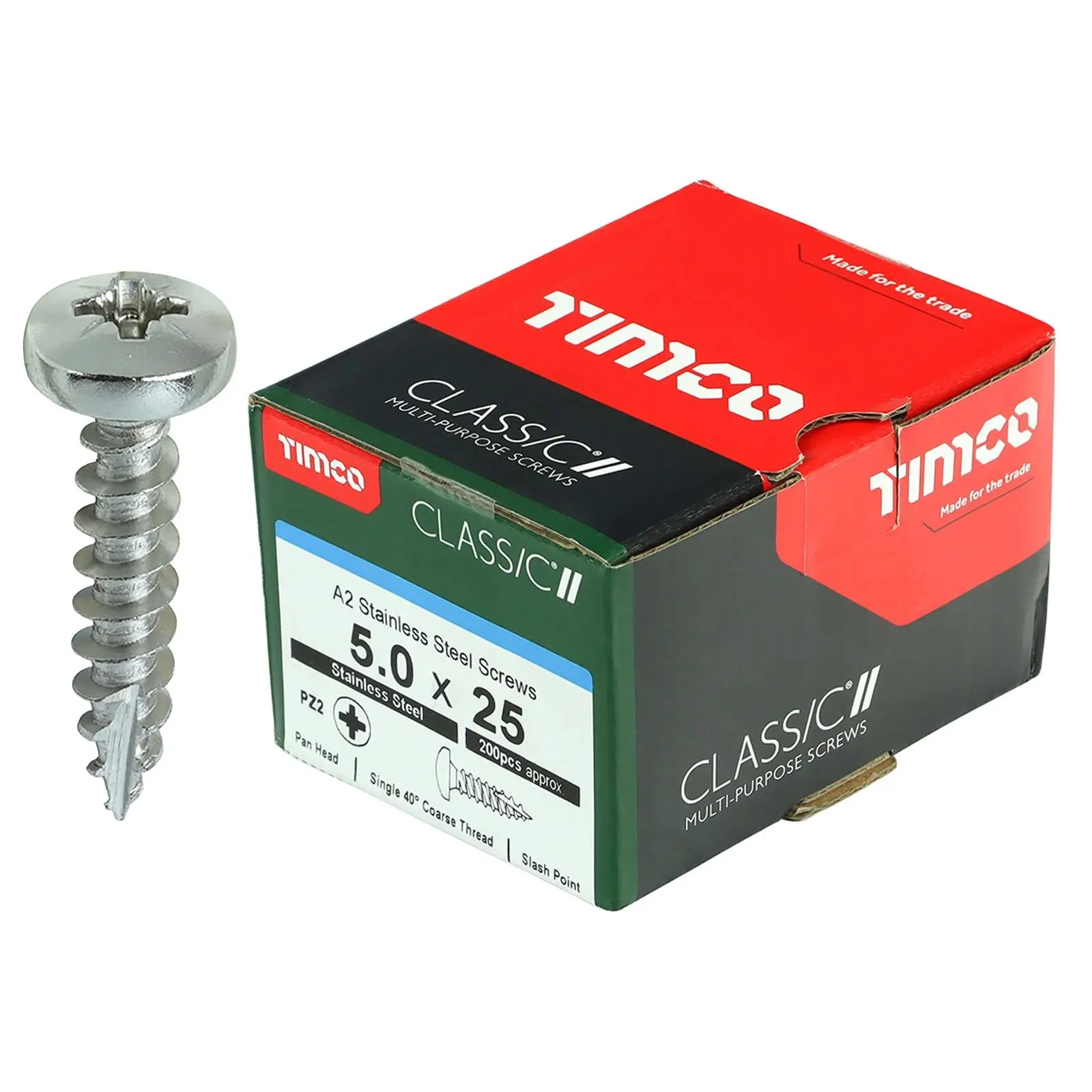 TIMCO Classic Multi Purpose Screws Pan Head A2 Stainless Steel Pozi Boxed - Choose Size - Image 3