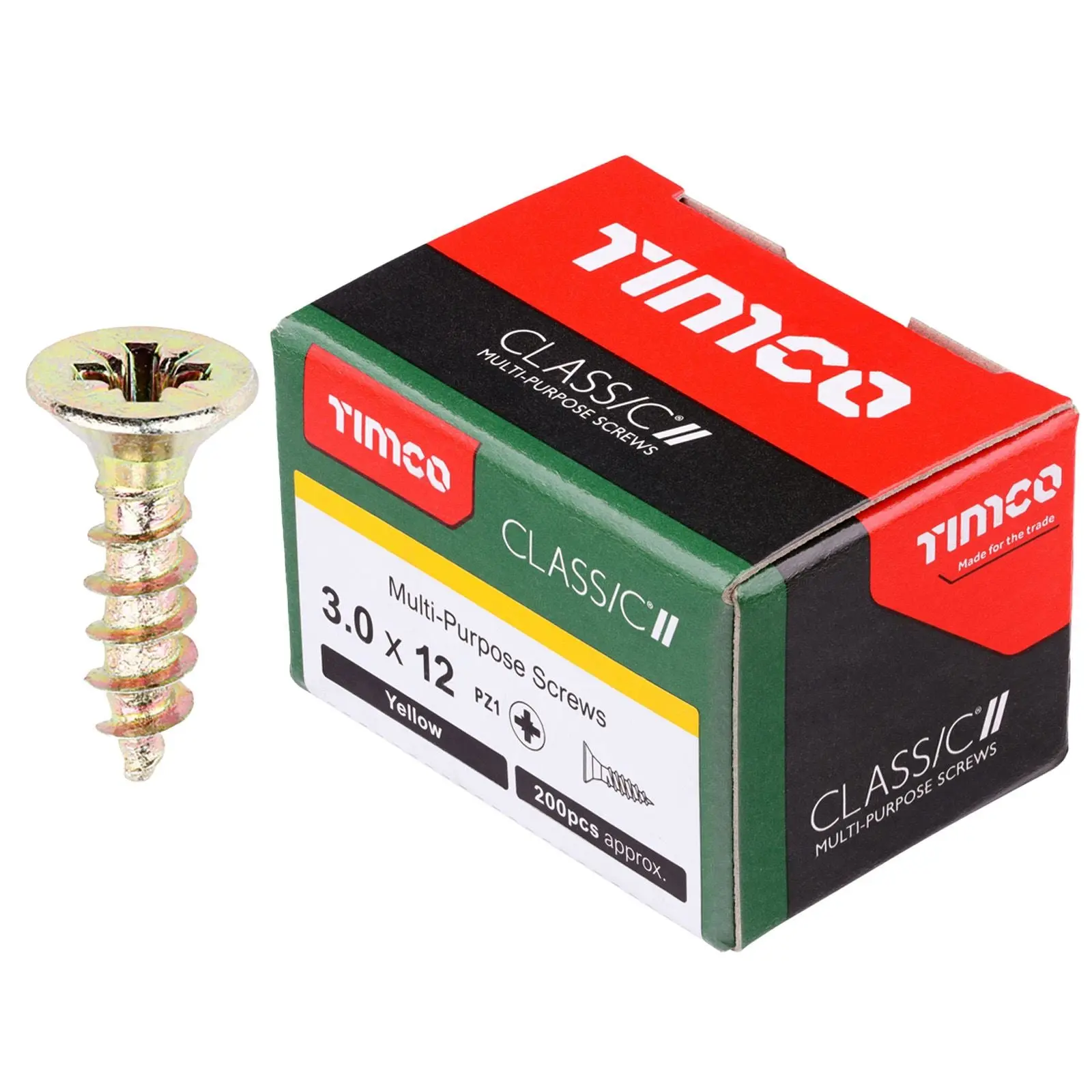 TIMCO Classic Multi Purpose Screws Pozi Head Double Countersunk Yellow Boxed - Choose Size - Image 11